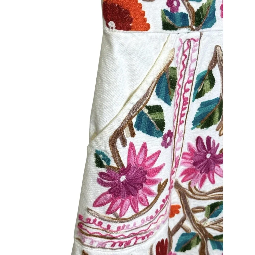 Roller Rabbit Dress Womens Small Multicolor Embroidered Floral Shift Boho